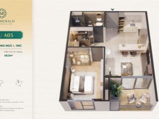 Chính chủcăn hộ the emerald 68, 2,8 tỷ (vat và bao phí chuyển nhượng), 48m2 tại bình dương