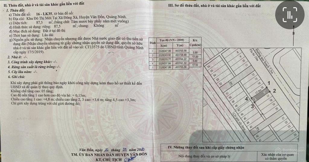Bán đất nền dự án tại khu đô thị phương đông, 4,5 tỷ, 87,5 m2, giá siêu hời chỉ với