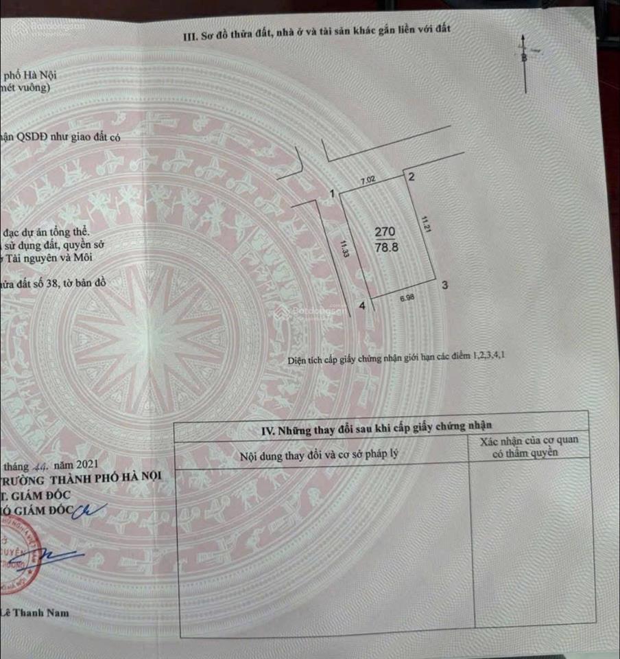 Bán đất tại thôn đoài, nam hồng, đông anh, 6,934 tỷ, 78.8 m2, đất vuông đẹp như bánh trưng