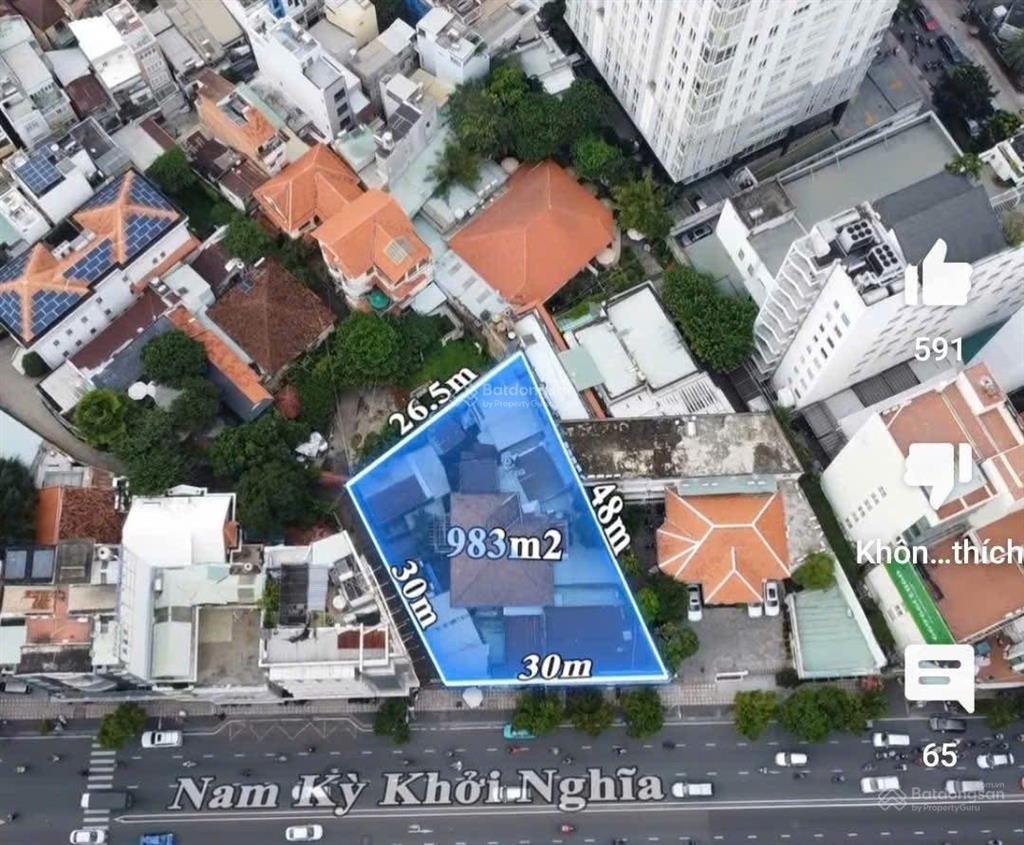 Bán nhà nam kỳ khởi nghĩa 983m²  ngang 28m  xây hầm + 17 tầng  quận 3  giá 1.000 tỷ