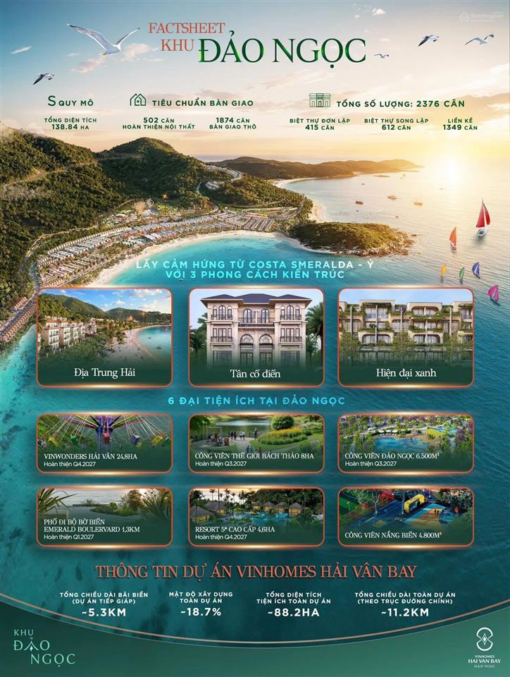 Nhà biệt thự vinhomes hải vân bay, 5,5 tỷ, 80m2  khu đảo ngọc