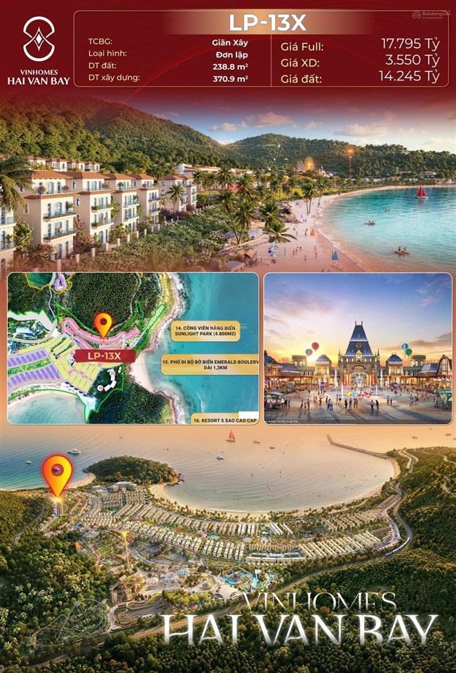 Nhà biệt thự vinhomes hải vân bay, 5,5 tỷ, 80m2  khu đảo ngọc