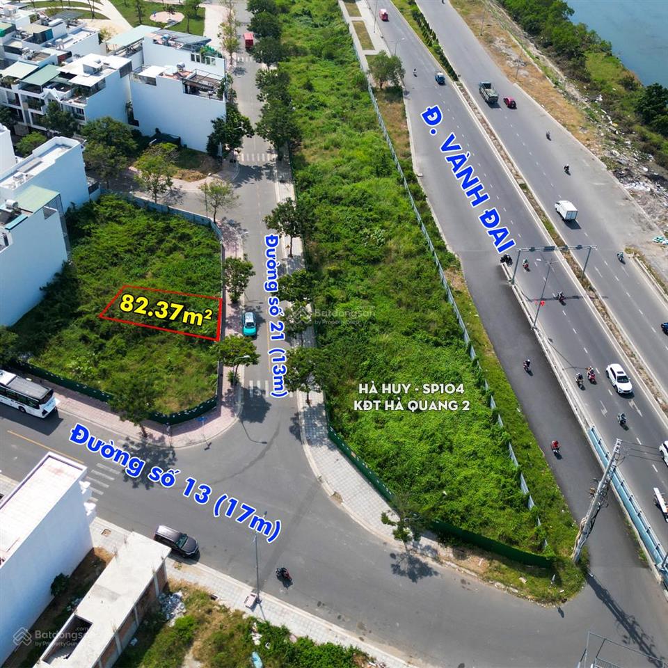 Đất kđt lê hồng phong 2 (hà quang 2)  đường số 21 rộng 13m view sông quán trường  82,37m2  6 tỷ