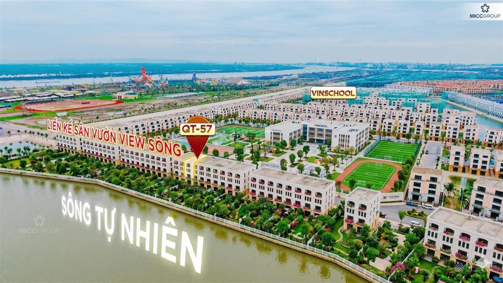 Qt  57 quý tộc 90m2 tặng ~ 100m2 sân vườn, view sông ruột lợn 7,43 tỷ