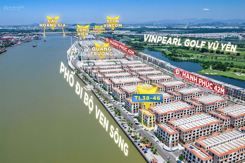 Bán biệt thự tứ tập mặt sông cấm tl3846 vinhomes royal island 126,3m2, giá từ 15,3 tỷ