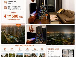 Bán căn hộ akari city block ak  tầng 19 view thoáng đẹp  2 phòng ngủ   0934 127 ***