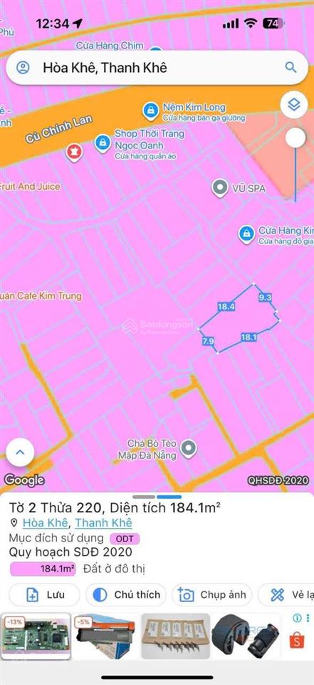 Tôi chính chủ bán đất kiệt 135 cù chính lan, an khê,thanh khê