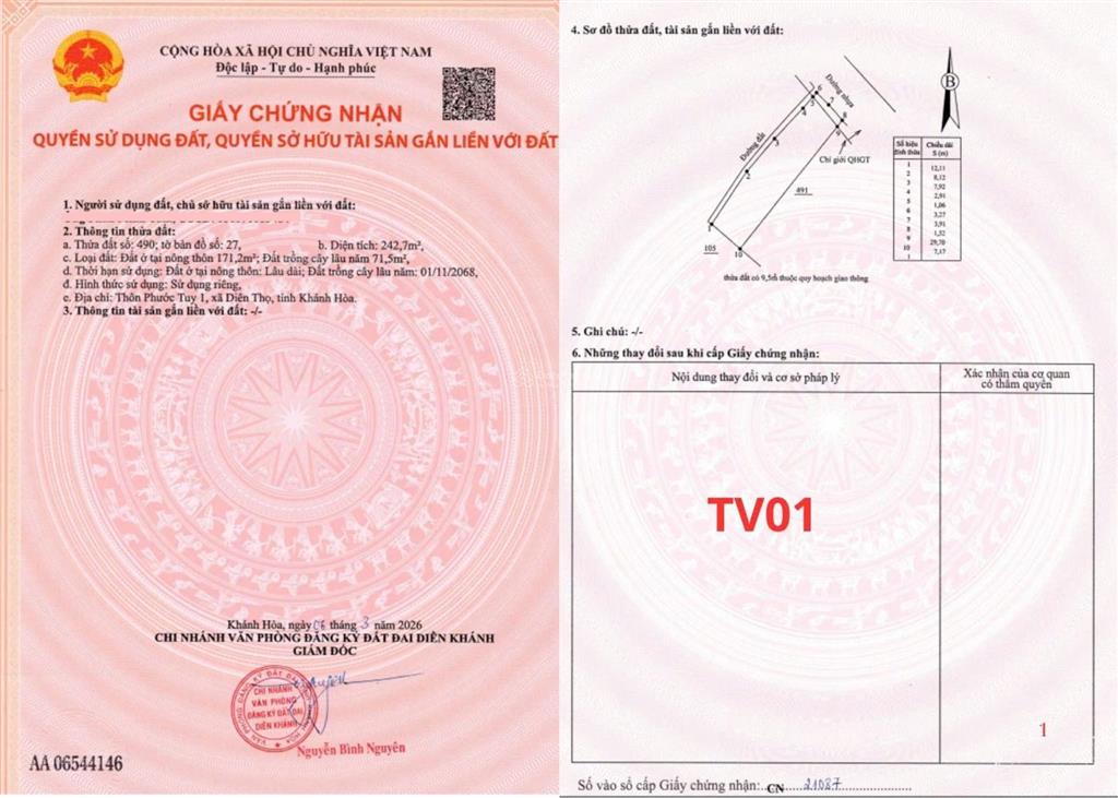 Bán đất tại diên phước, 1,698 tỷ, 242.7m2, nhiều tiện ích, giá siêu hời