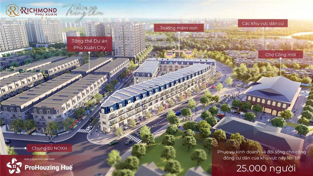 Shophouse mặt tiền chợ cống mới  cơ hội đầu tư hiếm tại richmond phú xuân