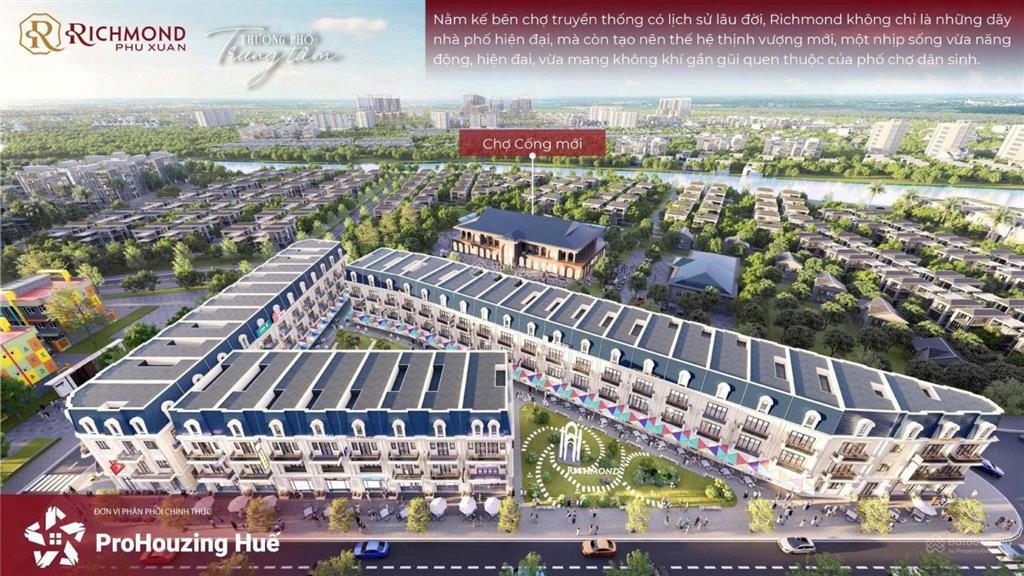 Shophouse mặt tiền chợ cống mới  cơ hội đầu tư hiếm tại richmond phú xuân
