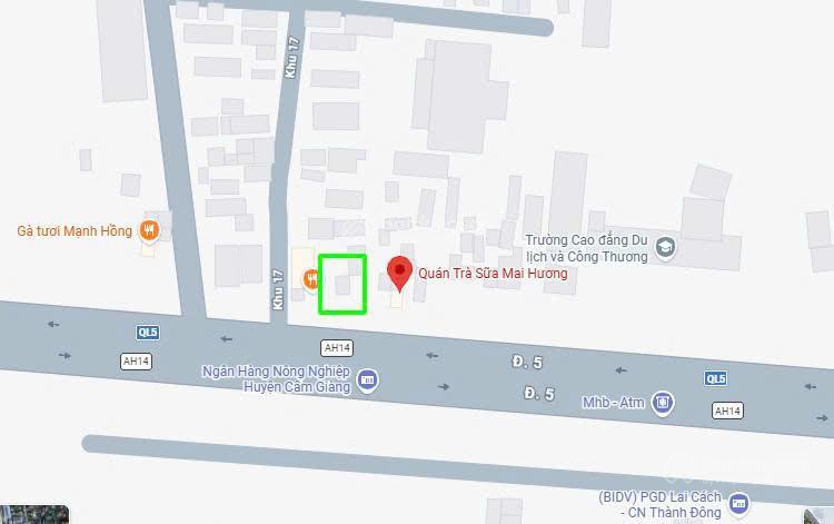 Nhà ở trên mặt đường quốc lộ 5, thị trấn lai cách, cẩm giàng, hải dương