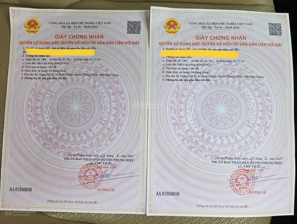 Bán đất nền dự án tại xã bình thành, huyện phụng hiệp, hậu giang, giá siêu hời 1 tỷ, 175.5 m2