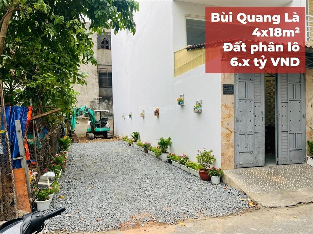 Bán đất bùi quang là gò vấp  khu phân lô đồng bộ  4x18m vuông vức  6.x tỷ