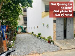 Bán đất bùi quang là gò vấp  khu phân lô đồng bộ  4x18m vuông vức  6.x tỷ