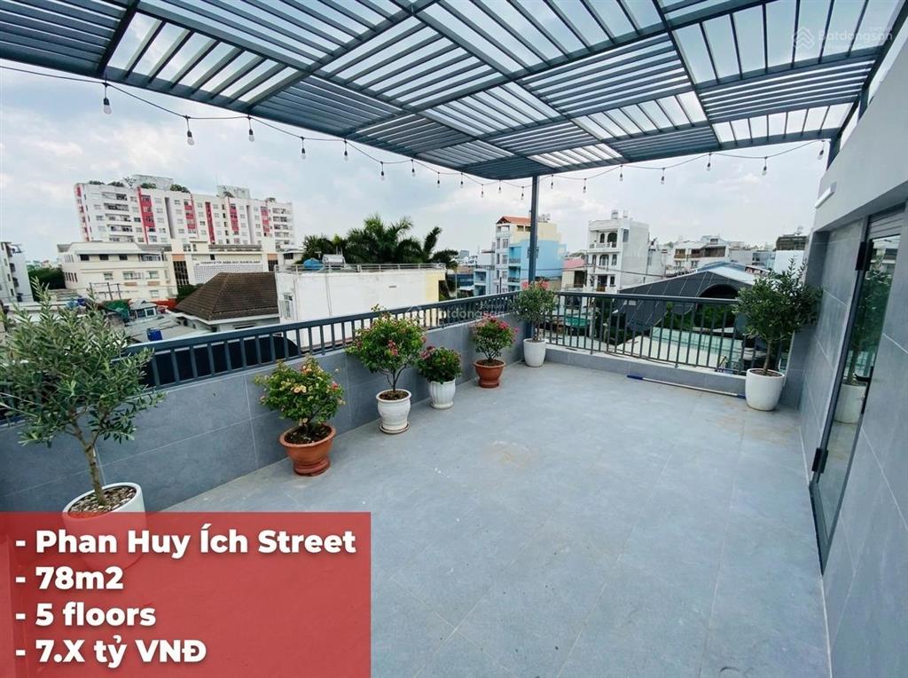 Bán nhà phan huy ích gò vấp  78m2  ngang 5.5m khủng  5 tầng  7.x tỷ