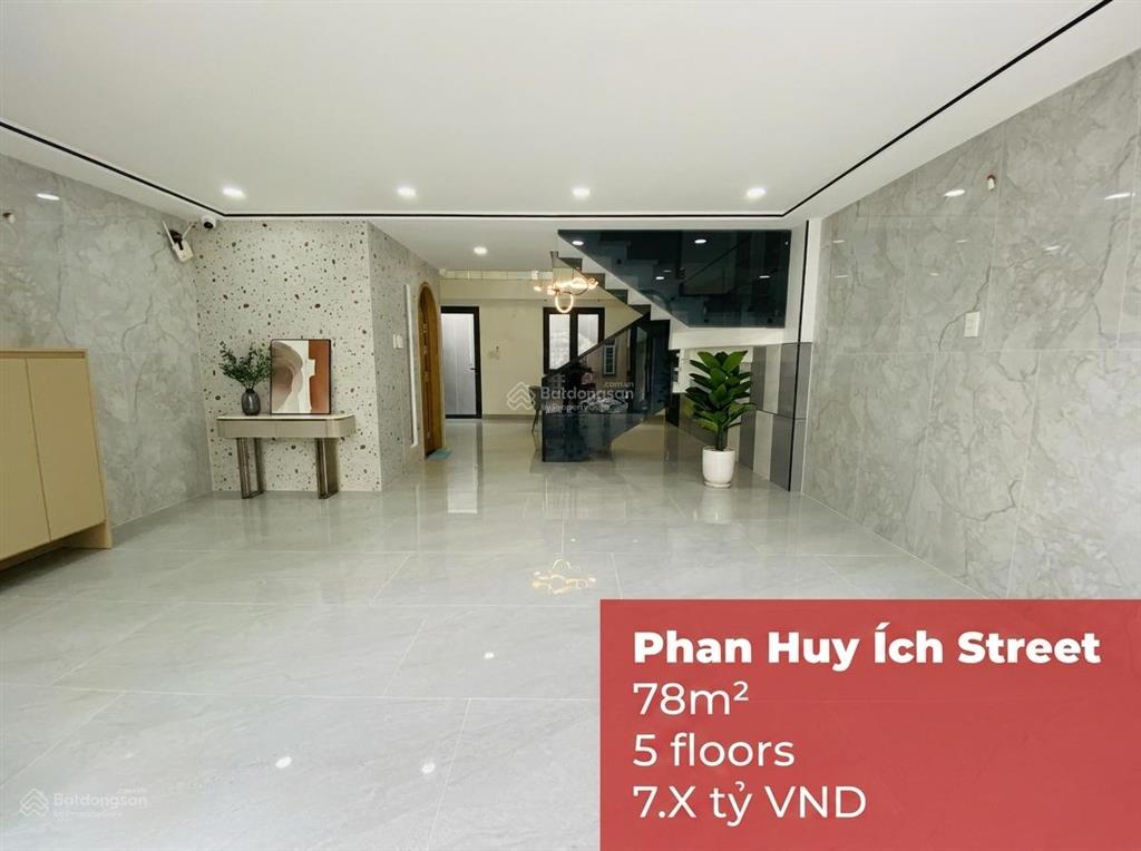 Bán nhà phan huy ích gò vấp  78m2  ngang 5.5m khủng  5 tầng  7.x tỷ