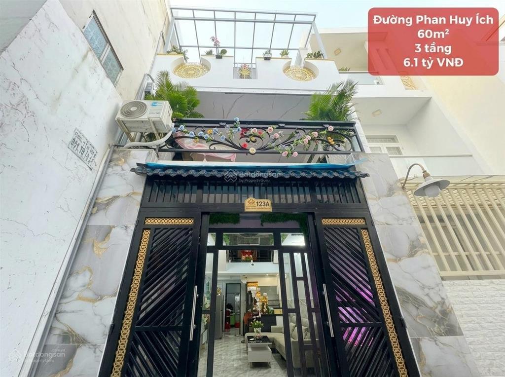 Bán nhà đường phan huy ích, quận gò vấp  60m2  hẻm 4m  ngang 4.3m  chỉ 6.1 tỷ còn tl