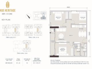 Bán căn hộ 3pn, 2wc tại hue heritage, 4,404 tỷ, 82,8m2