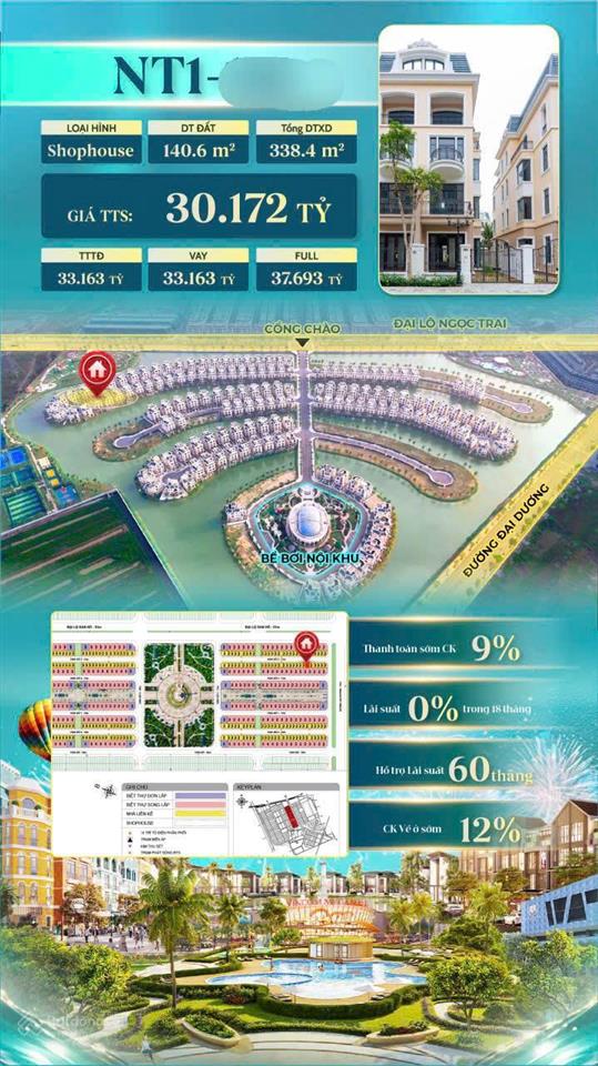 Bán căn biệt thự song lập ngọc trai vị trí đẹp, áp voucher còn hơn 24 tỷ tại vinhomes ocean park 2