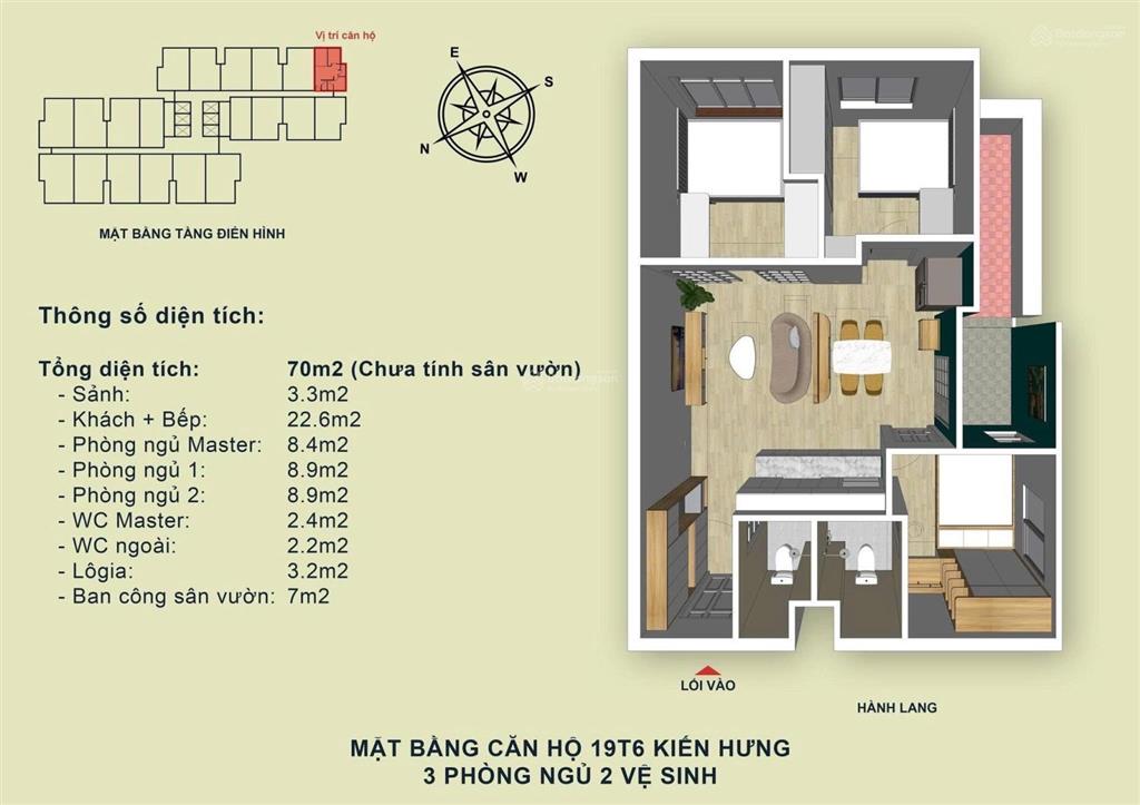 Hơn 3 tỷ sở hữu ngay căn 3pn 77m2 full đồ tại hà đông hiếm căn thứ 2 so sánh