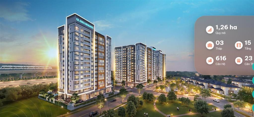 Gladia heights 3pn lầu cao view sông, hướng đông nam, giá chỉ 10.8 tỷ