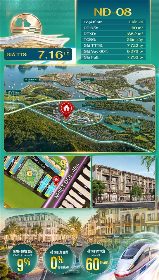 Duy nhất căn shophouse mặt đường 48m, cạnh ngã 4 với đ 25m ,chỉ 5,575 tỷ tại vinhomes hạ long xanh
