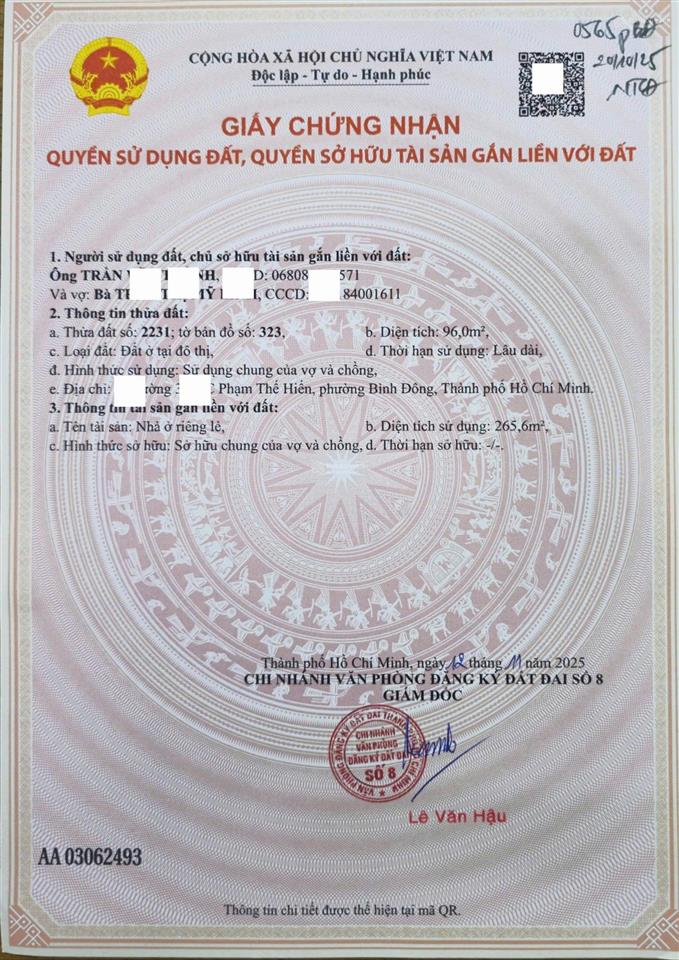 Nhà phố quận 8, khu dân cư hai thành, trịnh quang nghị