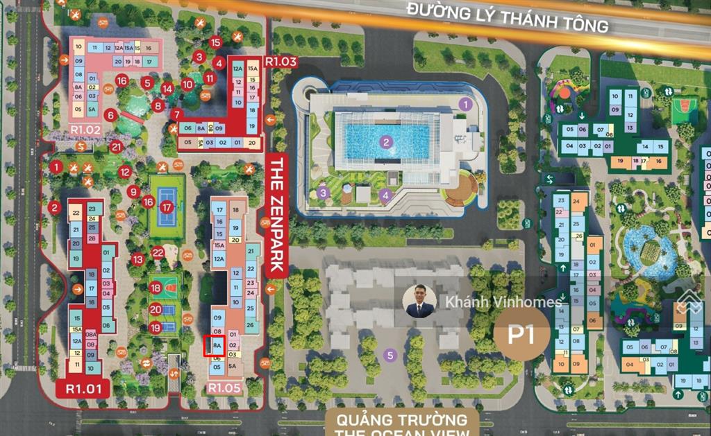 Bán căn 2pn 2wc 68m2 tòa r1.05 full nội thất cao cấp tầng trung  the zenpark.  0942 044 ***