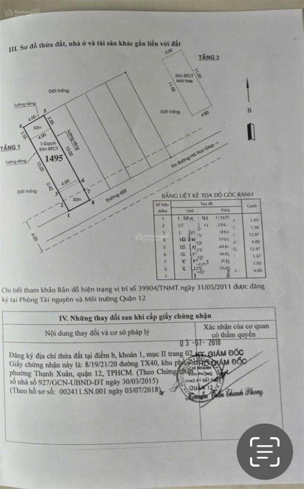Bán nhà btct ở thạnh xuân 38, hẻm oto 6m nội khu,dân chí cao, 66m2 full tc,4x16.5