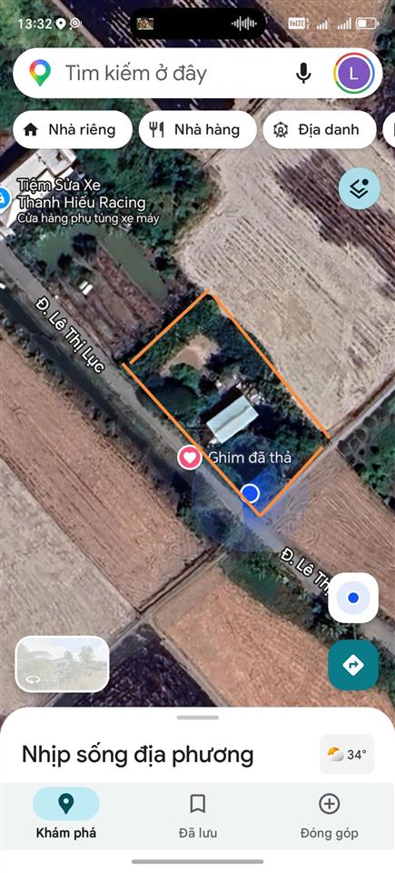 Lô góc ngay ngã tư đường nhựa lê thị lục phước lâm cần giuộc cũ 1491m², đã san lấp + có nhà xưởng