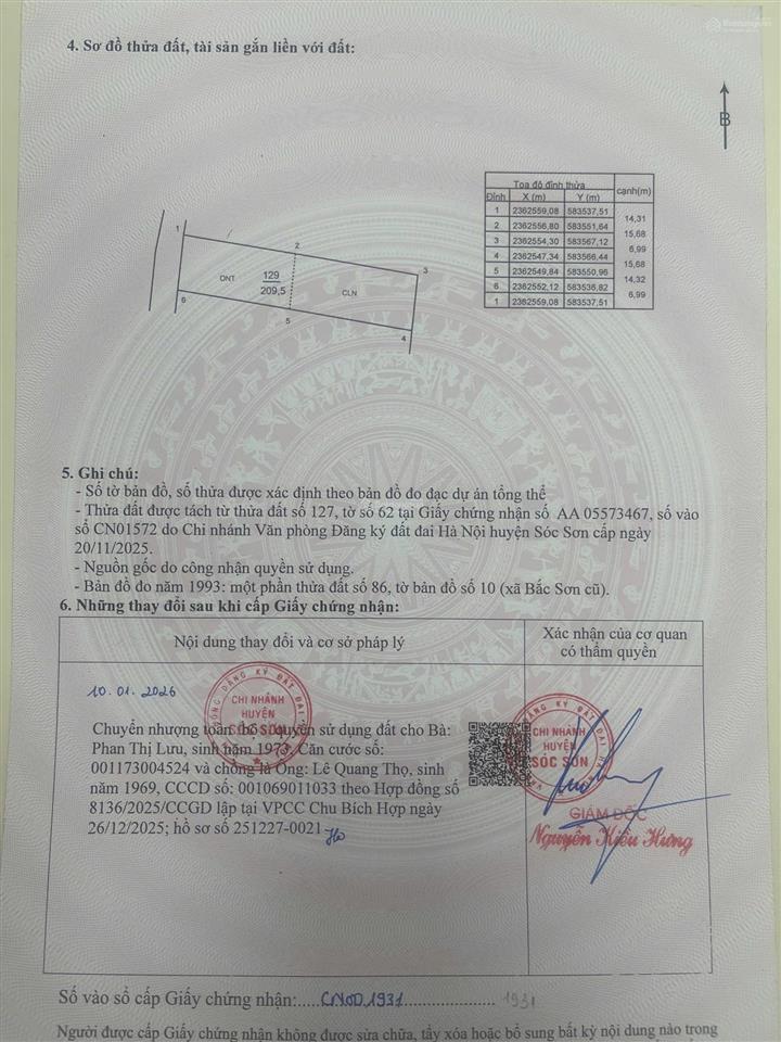 Chính chủ em bán lô đất đẹp tại phúc xuân trung giã hà nội diện tích 209,5m có sẵ