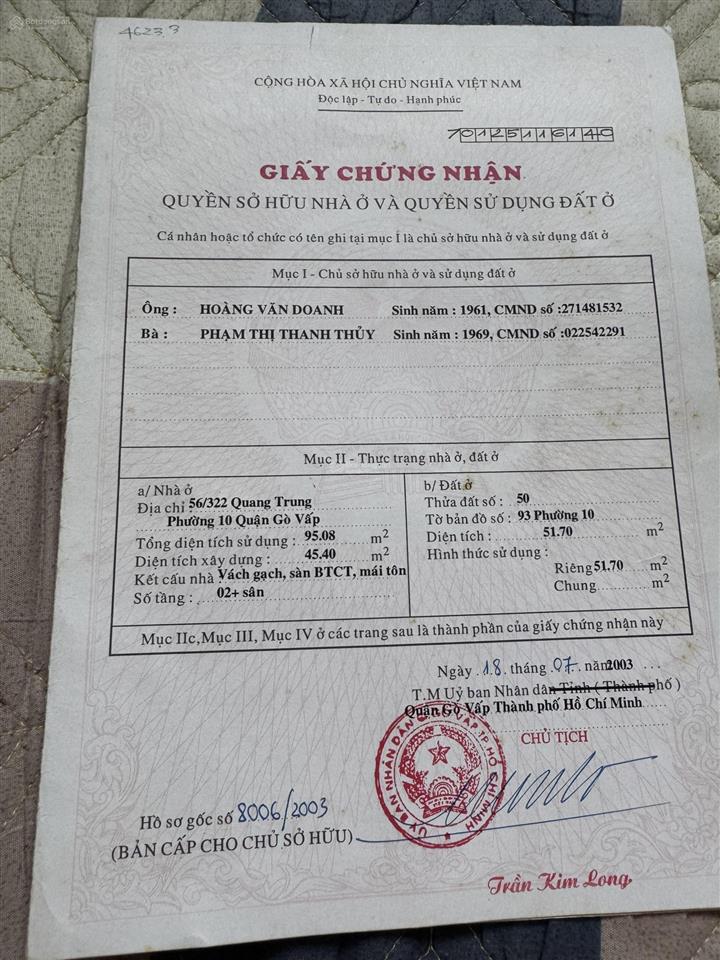 Chính chủ bán nhà tâm huyết khu sầm uất nhất quận gò vấp đường quang trung