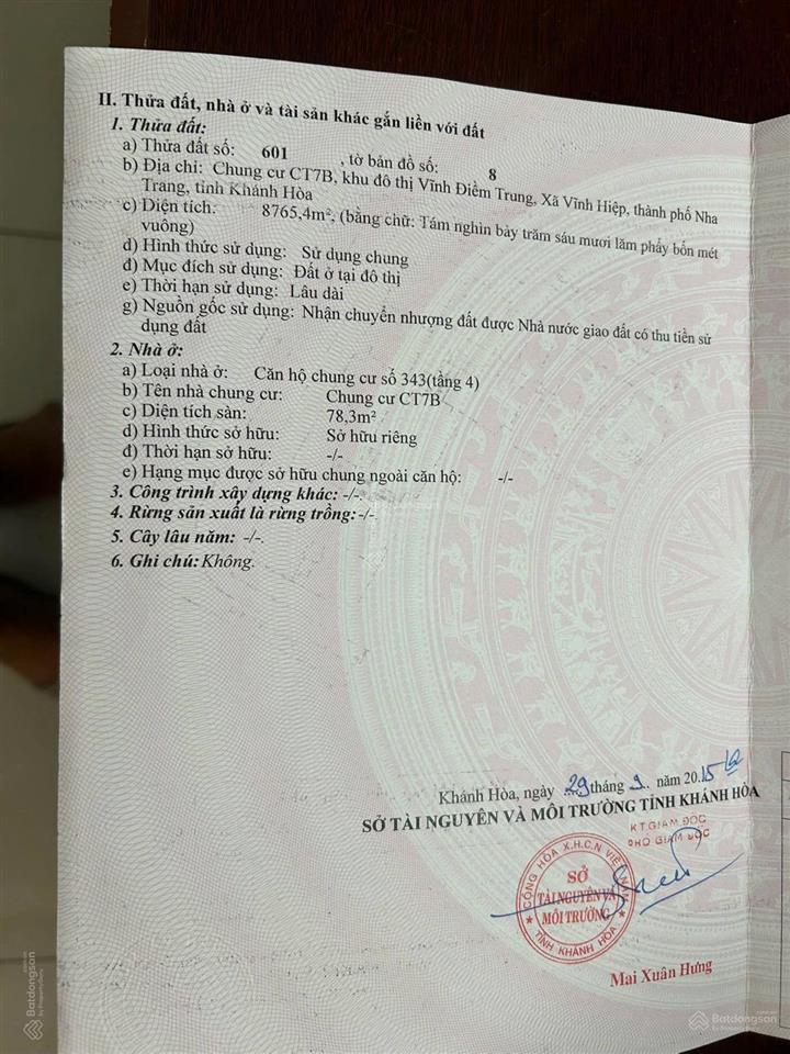 Cần bán căn hộ ct7b vĩnh điềm trung nha trang