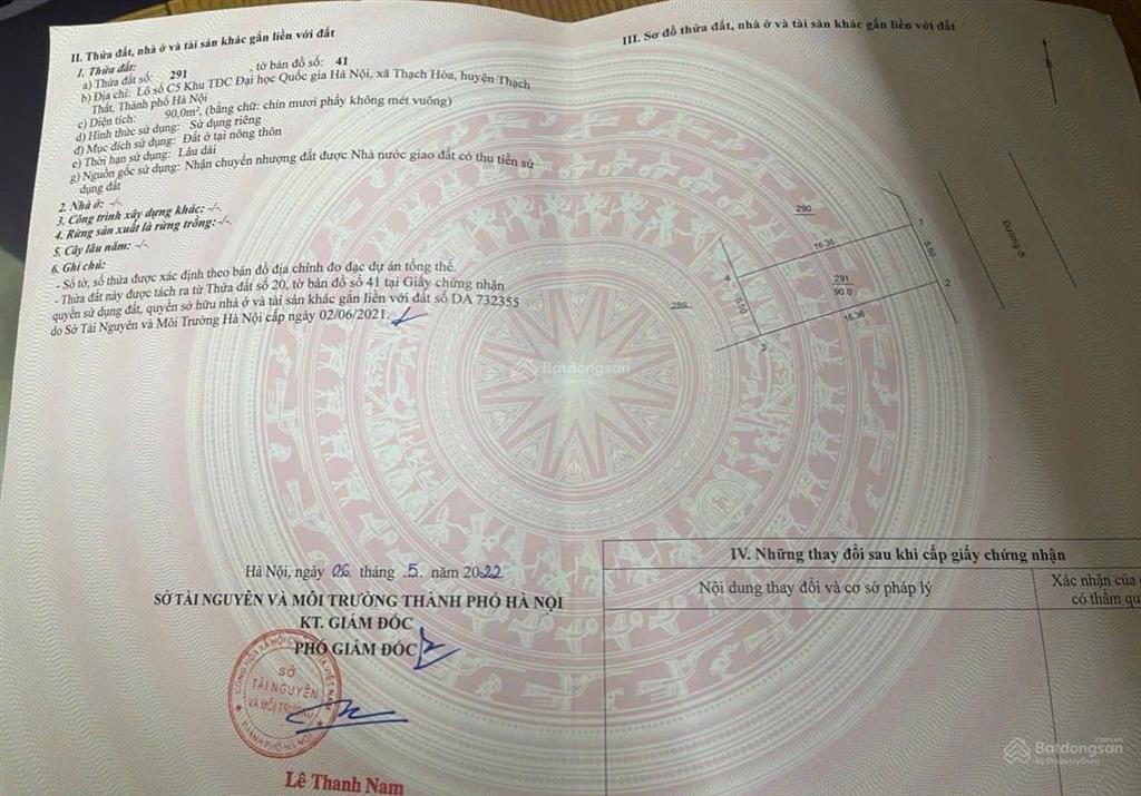 Bán đất tái định cư đh qghn lô mặt đường đôi mặt tiền 5,5m cực đẹp