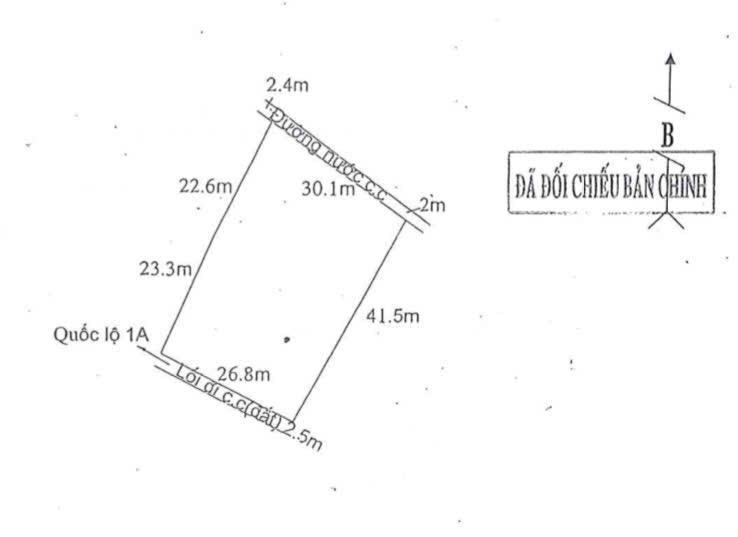 Đất odt, 1508m2, nằm ngay ql1a tân an