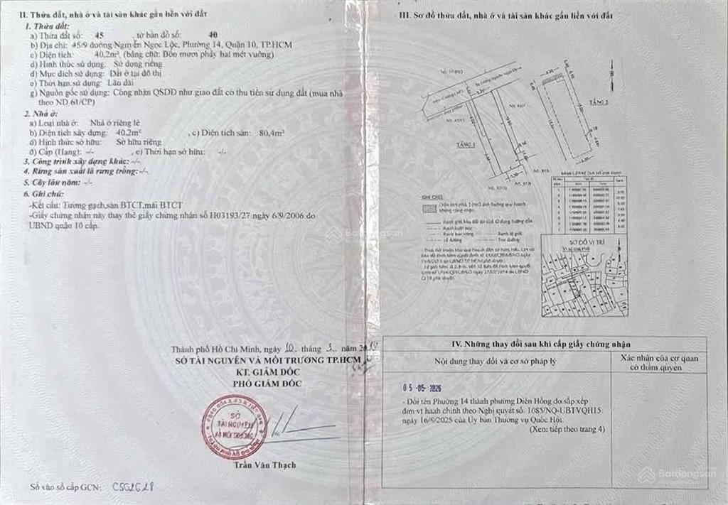 Cần bán gấp nhà phường diên hồng q10 cũ