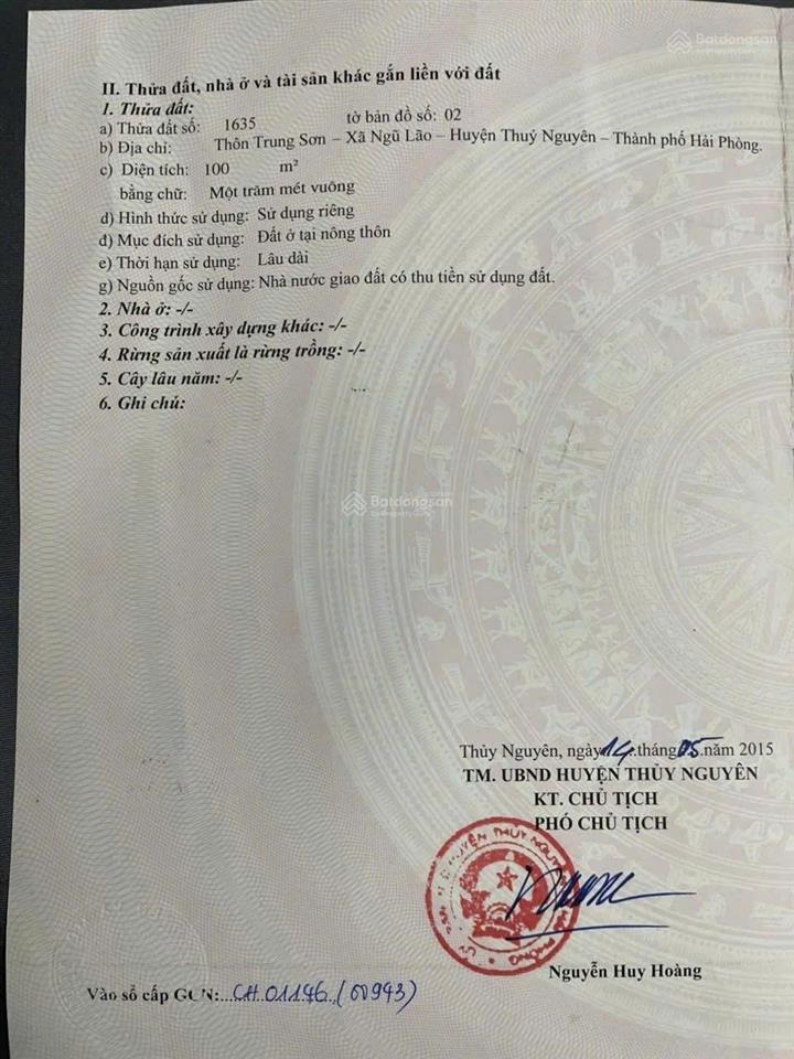 Chính chủ bán lô đất hiếm còn lại mặt đường 359 khu phát triển nhanh nhất thủy nguyên, giá giảm sâu