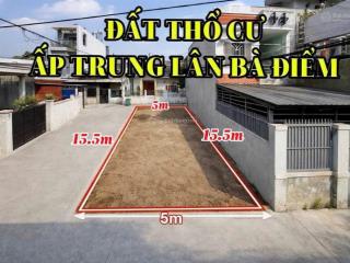 Đất thổ cư 5x15,5m, hẻm xe tải trung lân 4 sau chợ bà điểm