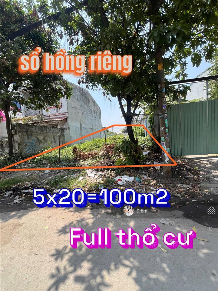 Bán đất trung tâm trảng bàng dt 100m2 đất odt giá 800tr nằm đ.nguyễn du có sổ hồng riêng