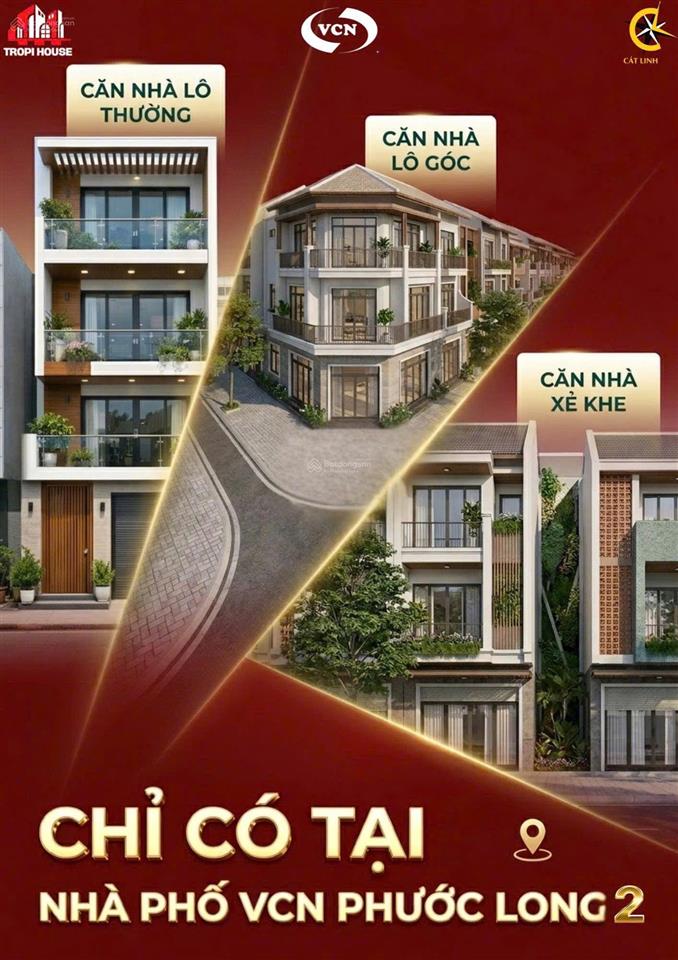 Nhà phố trung tâm, sở hữu dễ dàng chỉ từ 100 triệu tại vcn phước long 2 nha trang