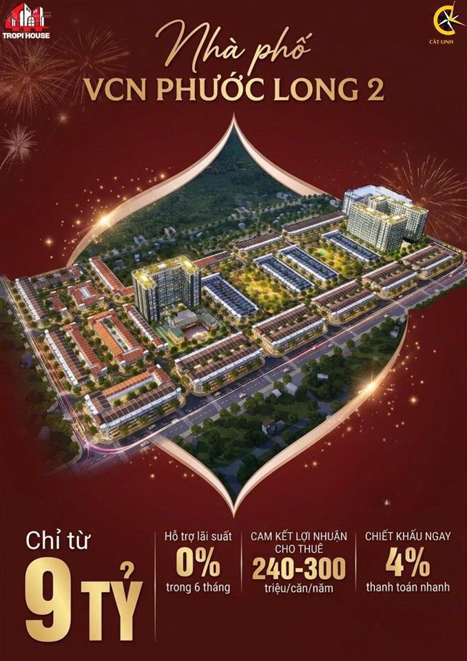 Nhà phố trung tâm, sở hữu dễ dàng chỉ từ 100 triệu tại vcn phước long 2 nha trang