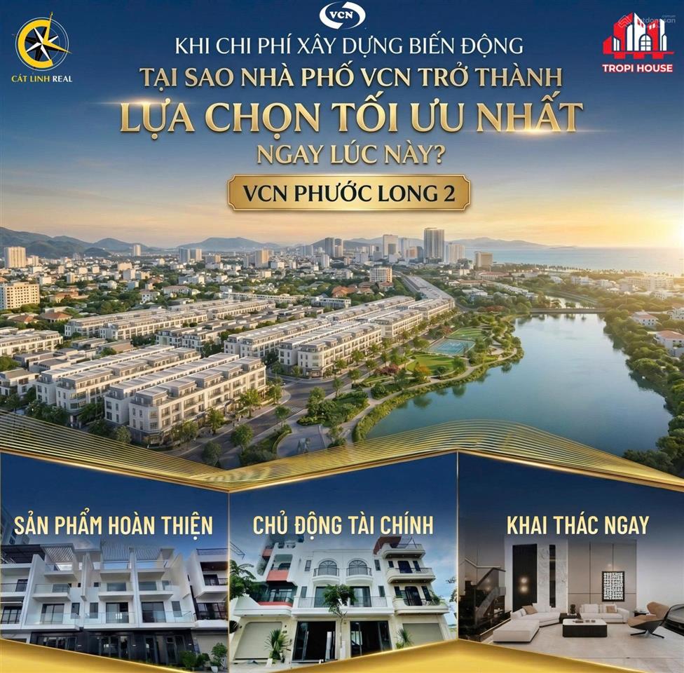 Nhà phố trung tâm, sở hữu dễ dàng chỉ từ 100 triệu tại vcn phước long 2 nha trang