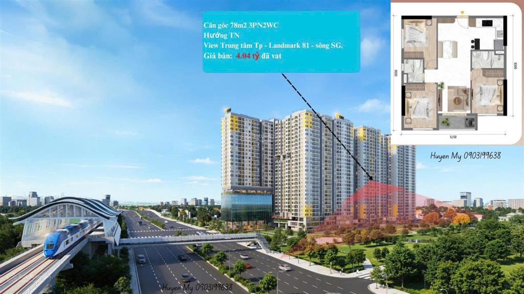 Căn góc 3pn 2nvs giá 4 tỷ đã có vat