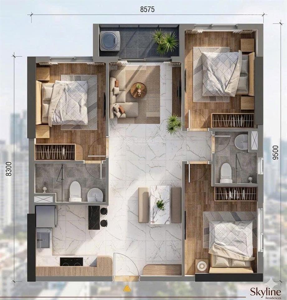 Căn góc 3pn2wc 77,81m2 4,048tỷ đã vat