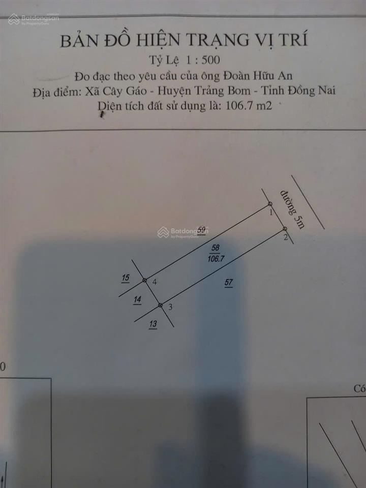 Đất nền để ở, có thể xây nhà được, gần khu giáo xứ bắc sơn, trảng bom, đồng nai