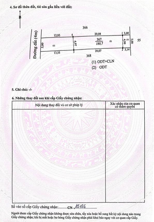 Chủ cắt lỗ bán nhanh lô đất 180m2 có thổ cư ngay sau chợ trảng bàng