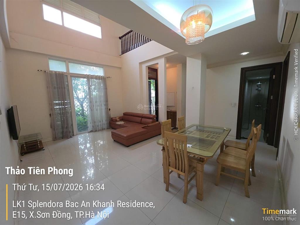 Cho thuê liền kề splendora, 129m2, sân vườn rộng thoáng, 17 triệu/tháng, nội thất đầy đủ