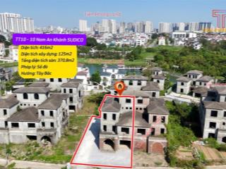 Bán biệt thự song lập vista nam an khánh, 416m2, sổ đỏ, nhà thô, mặt tiền 15m, giá 90 triệu/m2