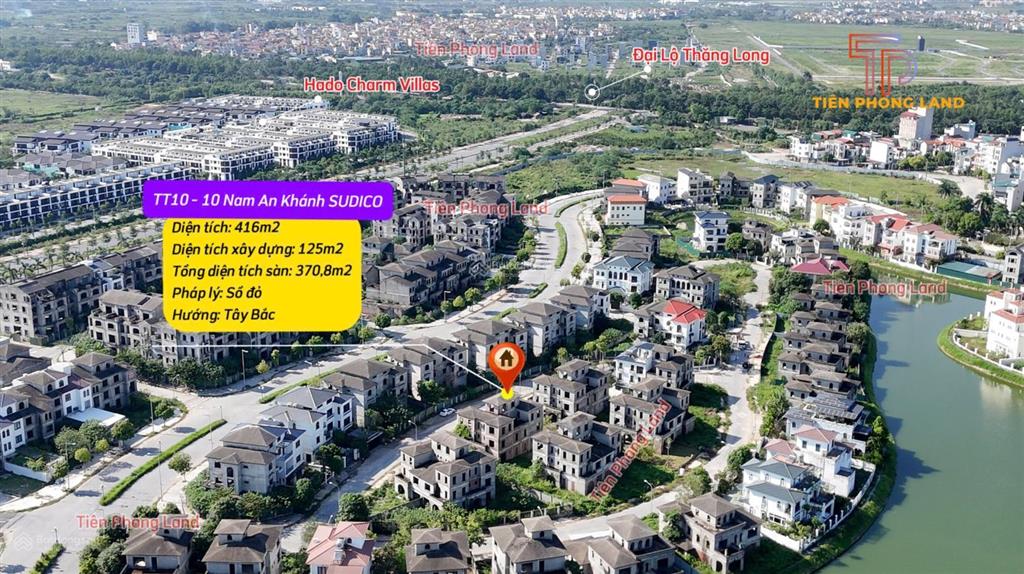Bán biệt thự song lập vista nam an khánh, 416m2, sổ đỏ, nhà thô, mặt tiền 15m, giá 90 triệu/m2