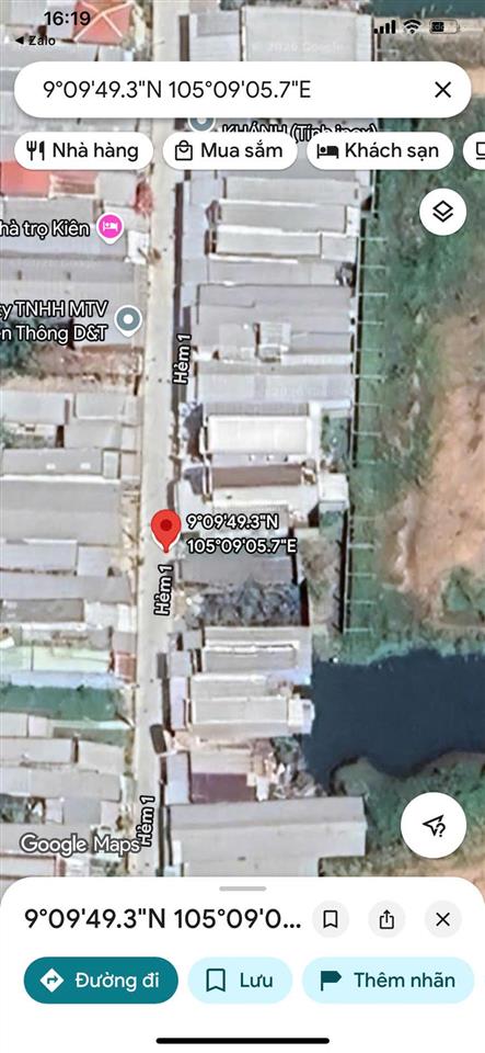 Đất thổ cư nội ô phường 8 lộ 6m, đường nguyễn công trứ có lộ 6m đi vào (hẻm 5 danh cũ)ngang 4x19.41